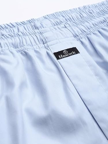 Hancock Men Solid Night Suit Blue Size S