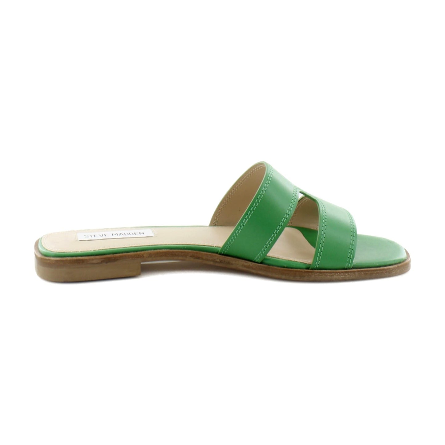Steve Madden Women's Hadyn Slide Sandal, Light Green Leather, 7.5