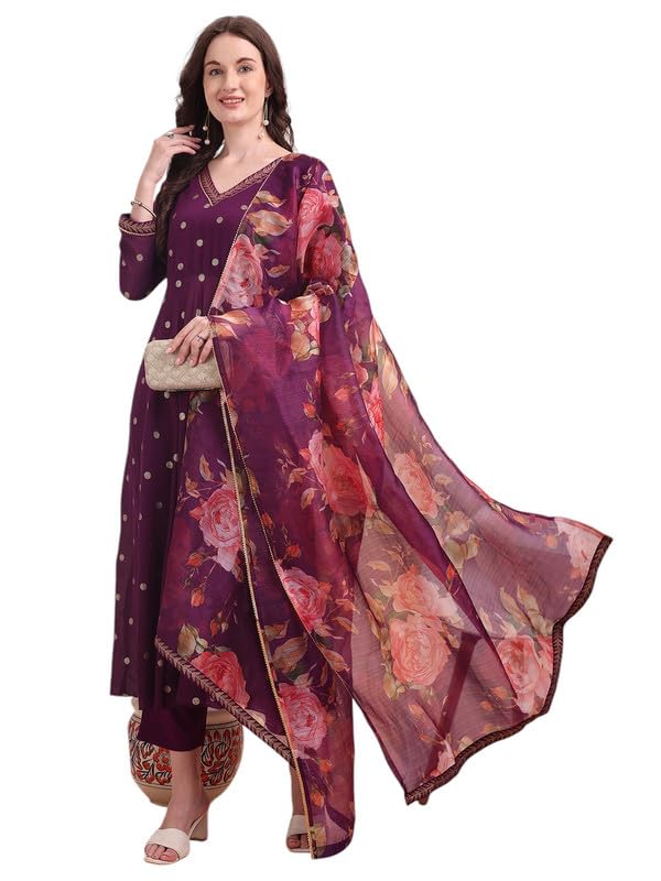 Ahalyaa Women's Polyester Salwar_Suit_Set (AHKUPNDU-COMBO-1112_Purple