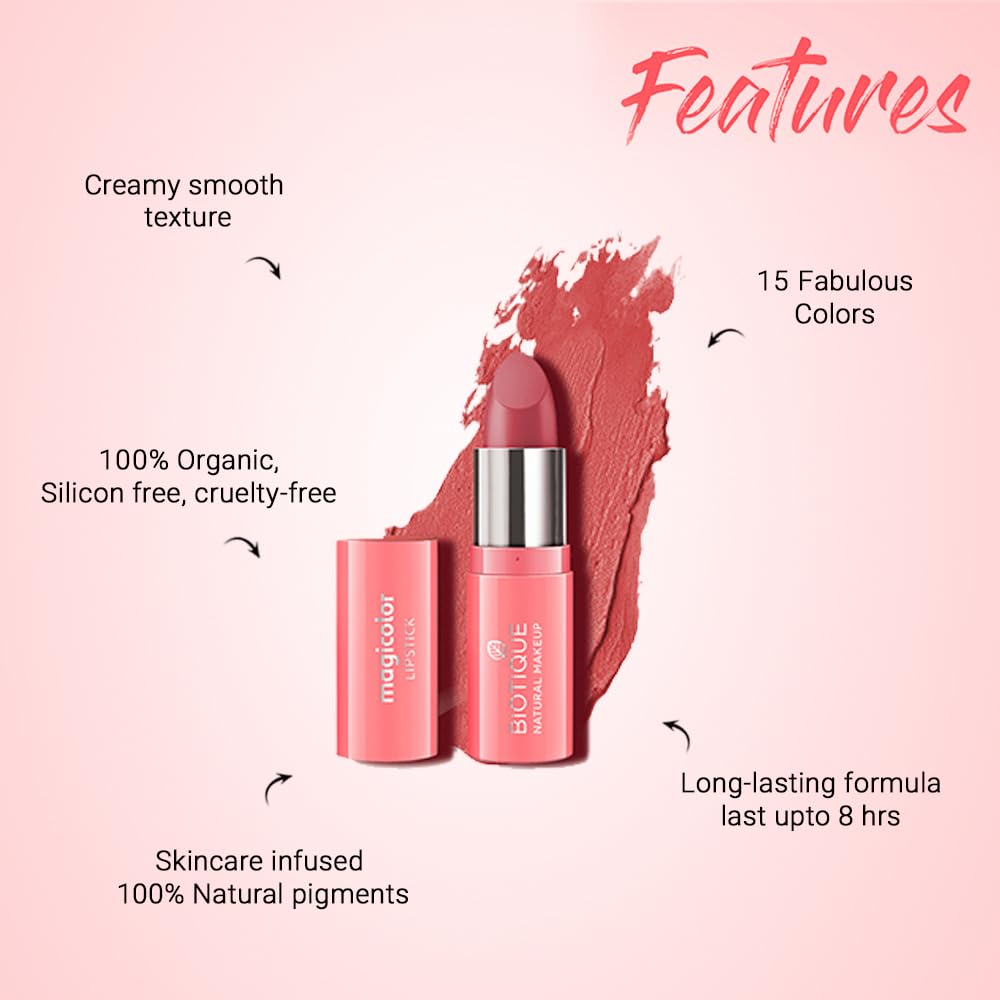 Biotique Natural Makeup Magicolor Lipstick, Winter Kiss
