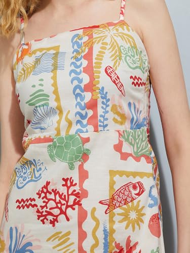 Max Women's Cotton Blend A-Line Midi Dress (SICILY01_Peach