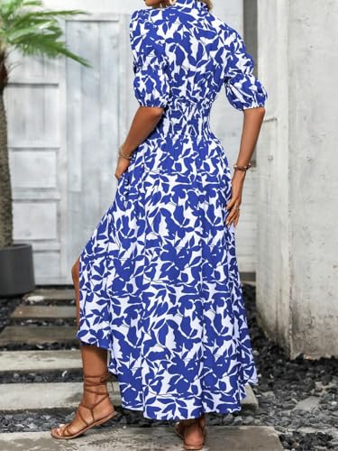 GRECIILOOKS Rayon Fit and Flare Ankle Length One Piece Maxi Bodycon Dresses Midi Dress for Women (GL-WD1219_Blue