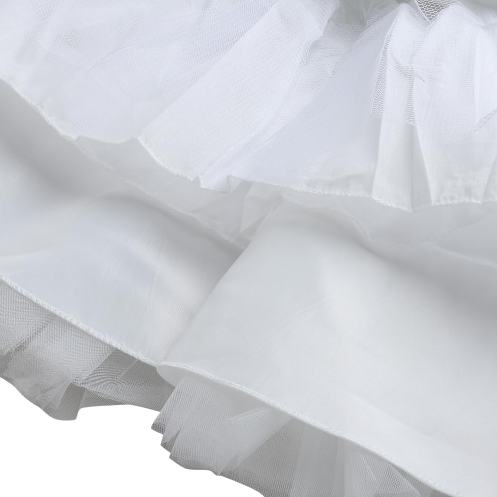 Hopscotch Baby Girls Polyester and Viscose Floral Print Party Dress in White Color for Ages 12-24 Months (ZHG-4375543)