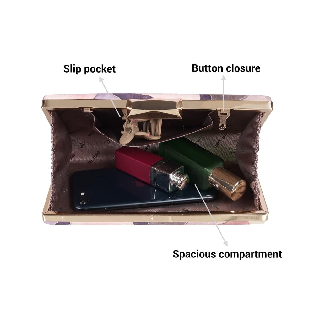 Mochi Women's Peach Fashionable Faux Leather Party Clutch (38-148)