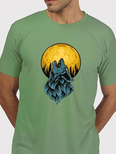 T-70 Men's Printed Round Neck Half Sleeves Poly-Cotton T-Shirt | Color - Mint Green | Size - 5XL