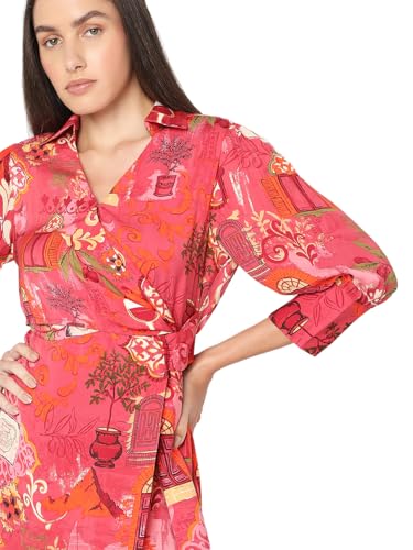 VERO MODA Women's Fit and Flare Red Dress