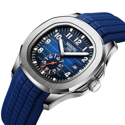 NIBOSI Watches For Men Fashion Business Casual Men's Watch Waterproof Chronograph Date Men Wrist Watch Stainless Steel Strap, Dial_Black