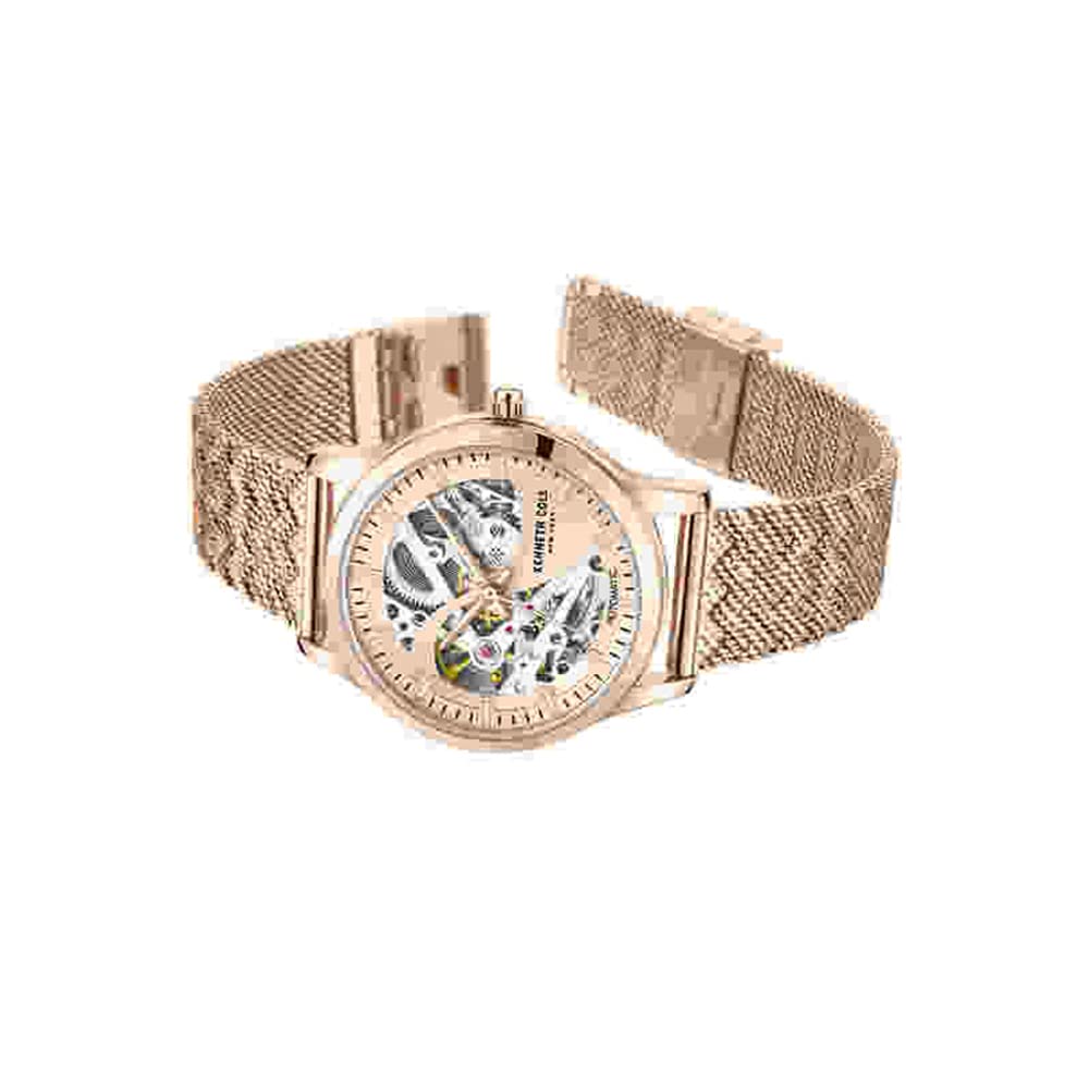 KENNETH COLE Automatic Rose Gold Dial Stainless Steel Strap Watch for Women-KCWLL2235702LD