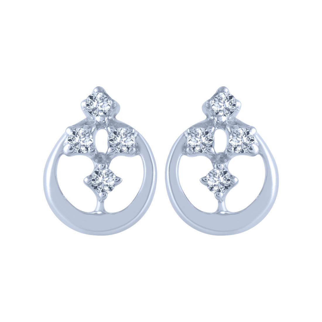 P.C. Chandra Jewellers 18k (750) White Gold and Diamond Stud Earrings for Women