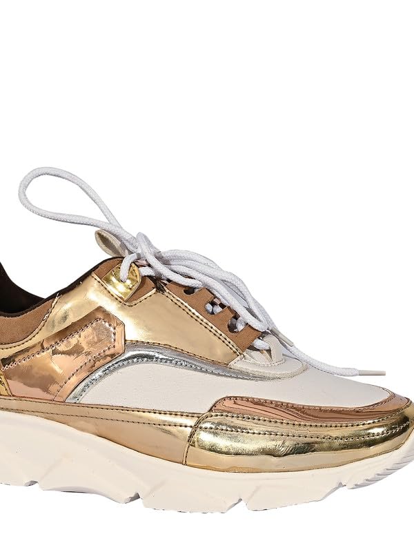 eske Merida Women's Metallic Print Leather Casual Shoes