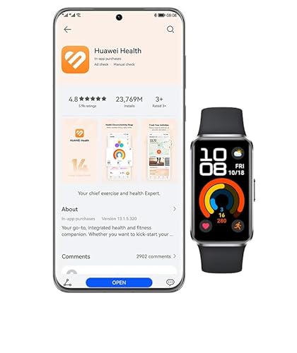Huawei Band 10 Smartwatch with AI-Powered Fitness Monitoring, Pro-Level Sleep Analysis, Emotional Wellbeing Assistant,Streamlined Metallic Design,Fast Charging,iOS Android (Band 10, Pink)