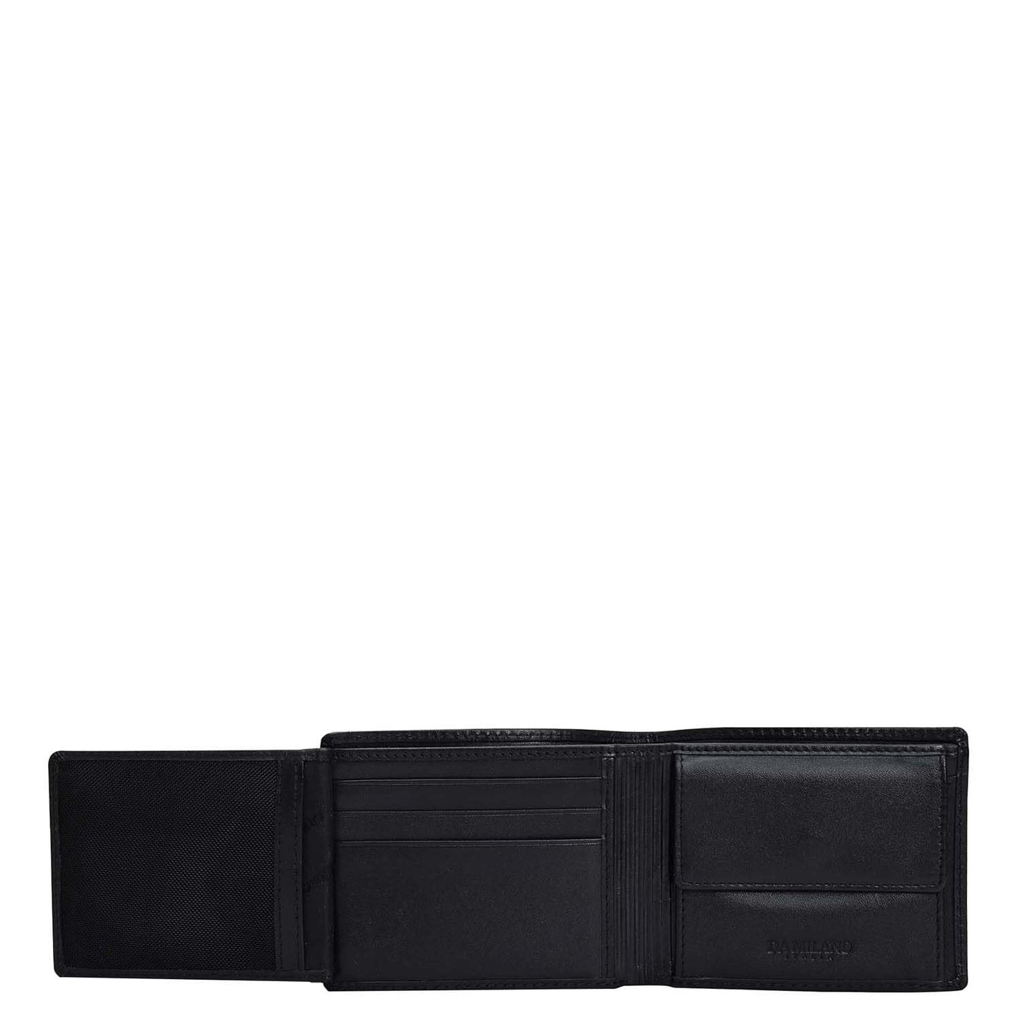 Da Milano RFID Protected Leather Wallet for Men with Card Slot - Black (MW-0081A-OL)