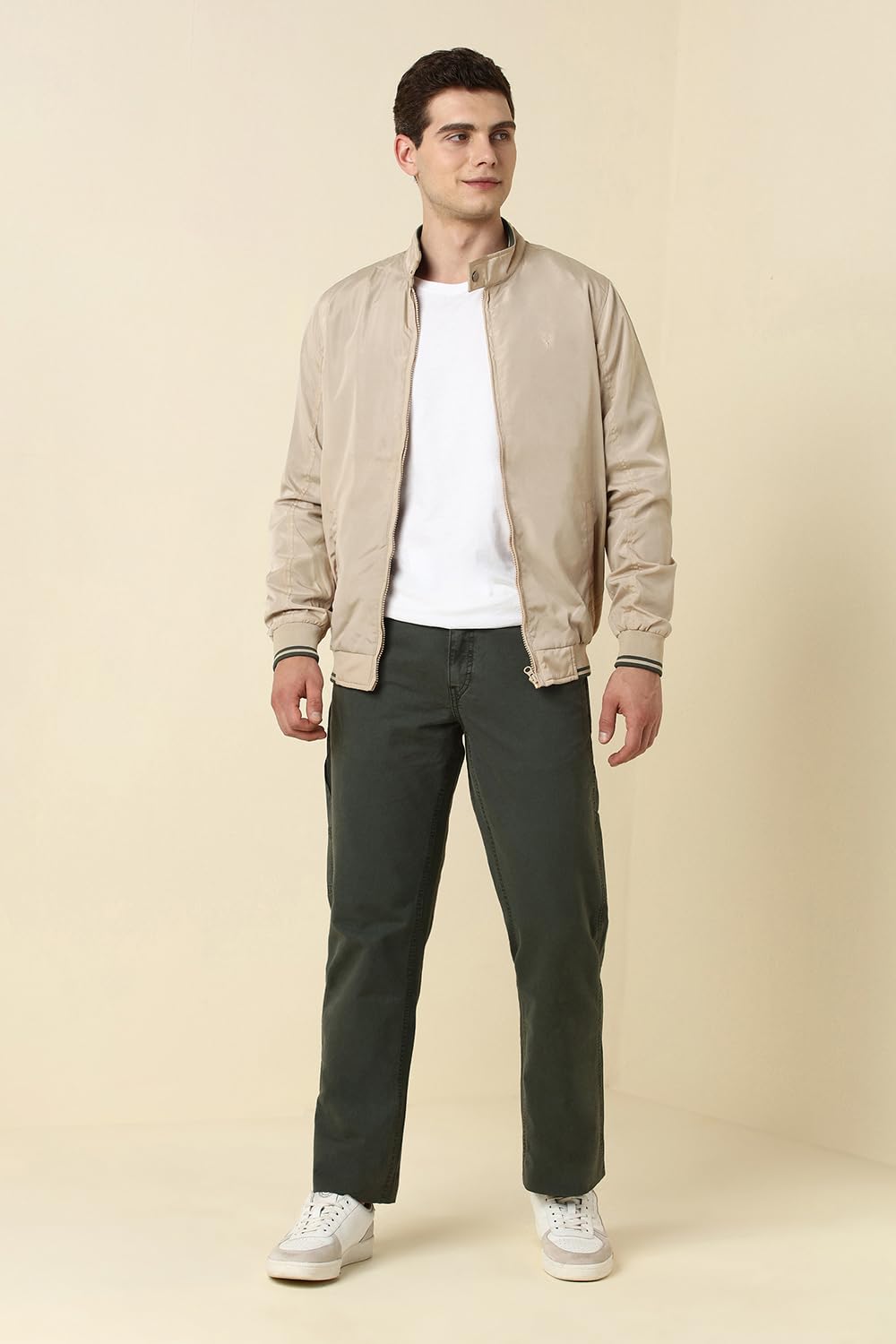 Allen Solly Men's Jacket (ASJKOBOPJ62517_Ecru_M_Beige_M)