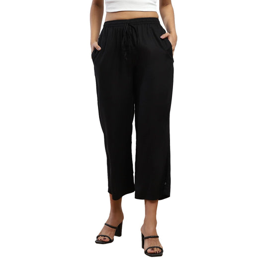 BIBA Women Regular Cotton Blend Palazzo Black