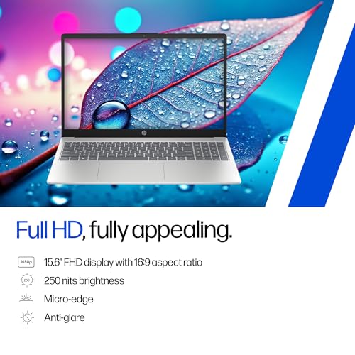 HP 15, Intel Core 3 100U (16GB DDR5, 512GB SSD), Micro-Edge, Anti-Glare, 15.6''/39.6cm, Win11, M365* Office24, Silver, 1.59kg, fd0885TU, FHD Camera, Backlit, Dual Speakers Laptop