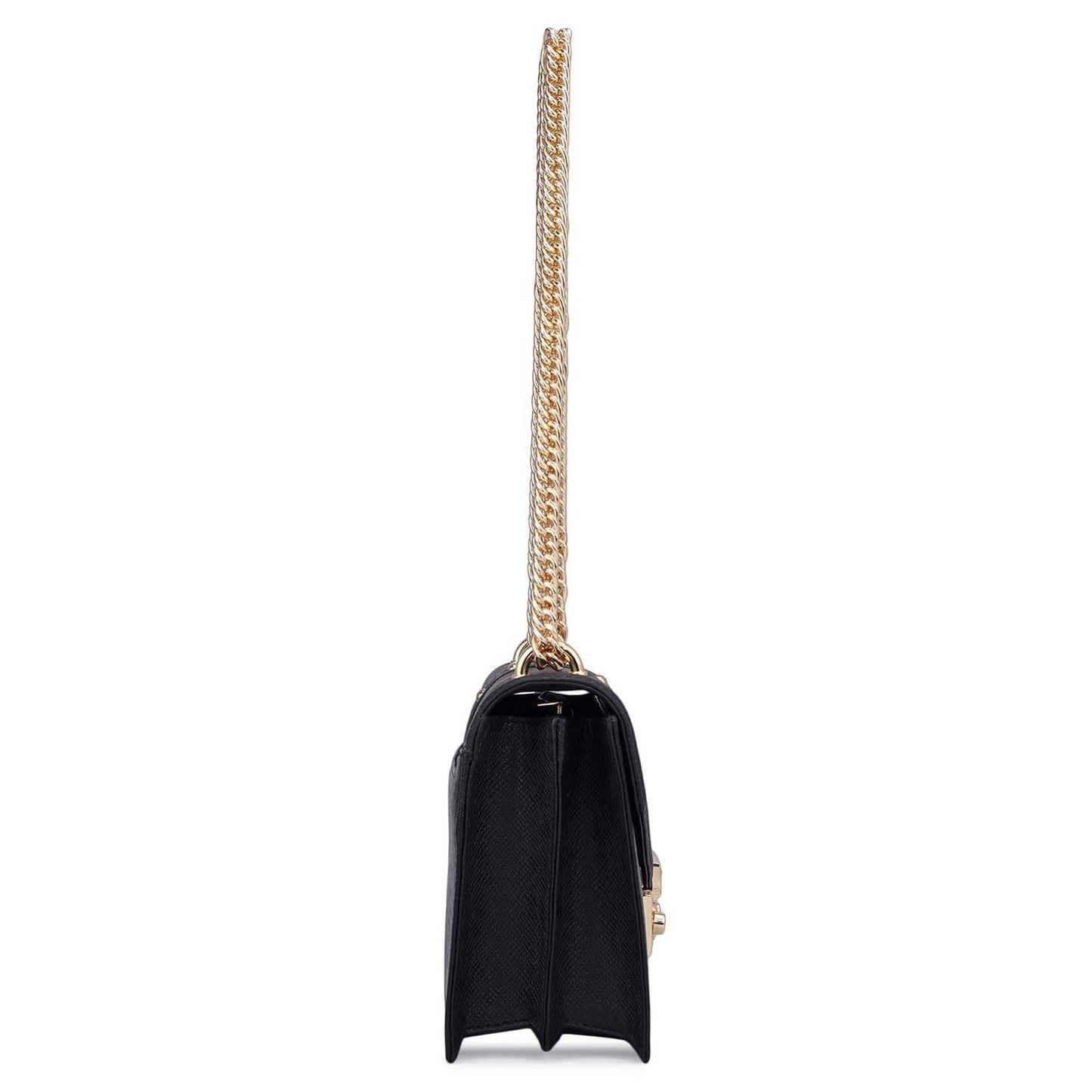 Da Milano Leather Shoulder Bag for Women - Black (LB-00349C-OL)