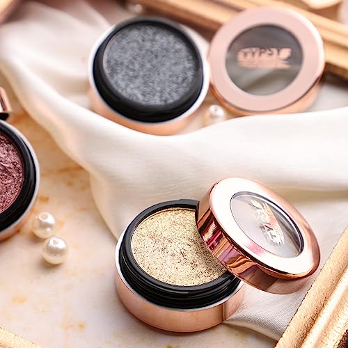 Typsy Beauty Magic Dust Cream Foil Shadow I Pot of Gold I Metallic Pale Gold I Intensely Pigmented with Single Swipe Application I Glitter Shadow I Minimal Fall Out I Made In Korea I Korea Made |1.9g