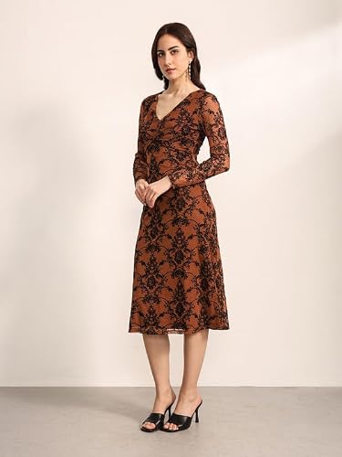 Kazo Lulu Midi Dress (Brown S)