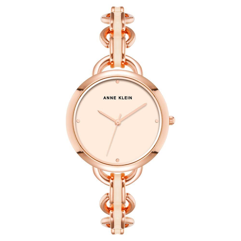 Anne Klein Quartz Analog Pink dial Metal Strap Watch for Women-AK4092BHRG