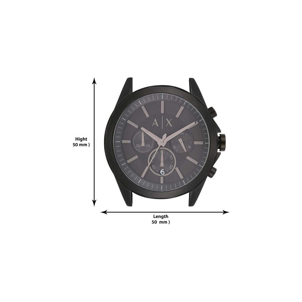 Armani Exchange Stainless Steel Drexler Analog Black Dial Men's Watch - Ax2601, Band Color:Black