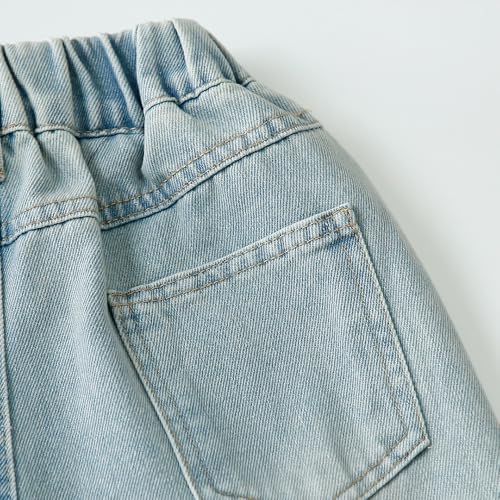 Hopscotch Girls Regular Fit Blue Vehicle Print Jeans for Ages (7-8 Years)