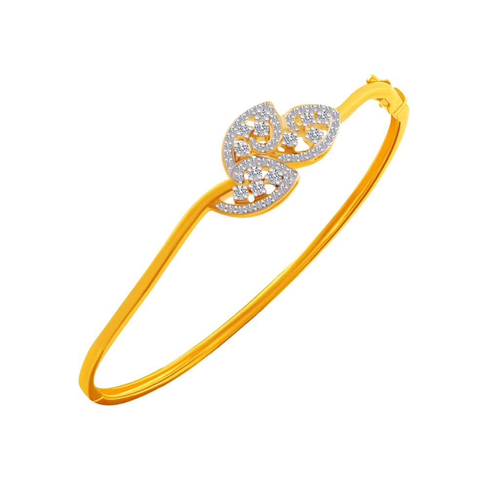 P.C. Chandra Jewellers 18Kt Yellow Gold And Diamond Bangle For Women