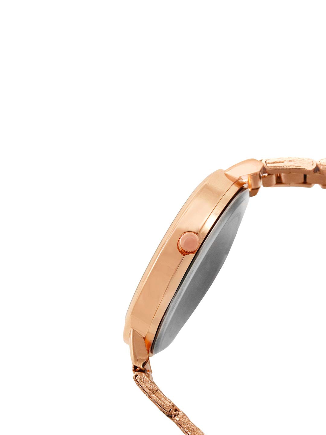 Joker & Witch Stainless Steel Fairy Light Rosegold Analogue Watch Bracelet Stack For Women, Black Dial, Rose Gold Band