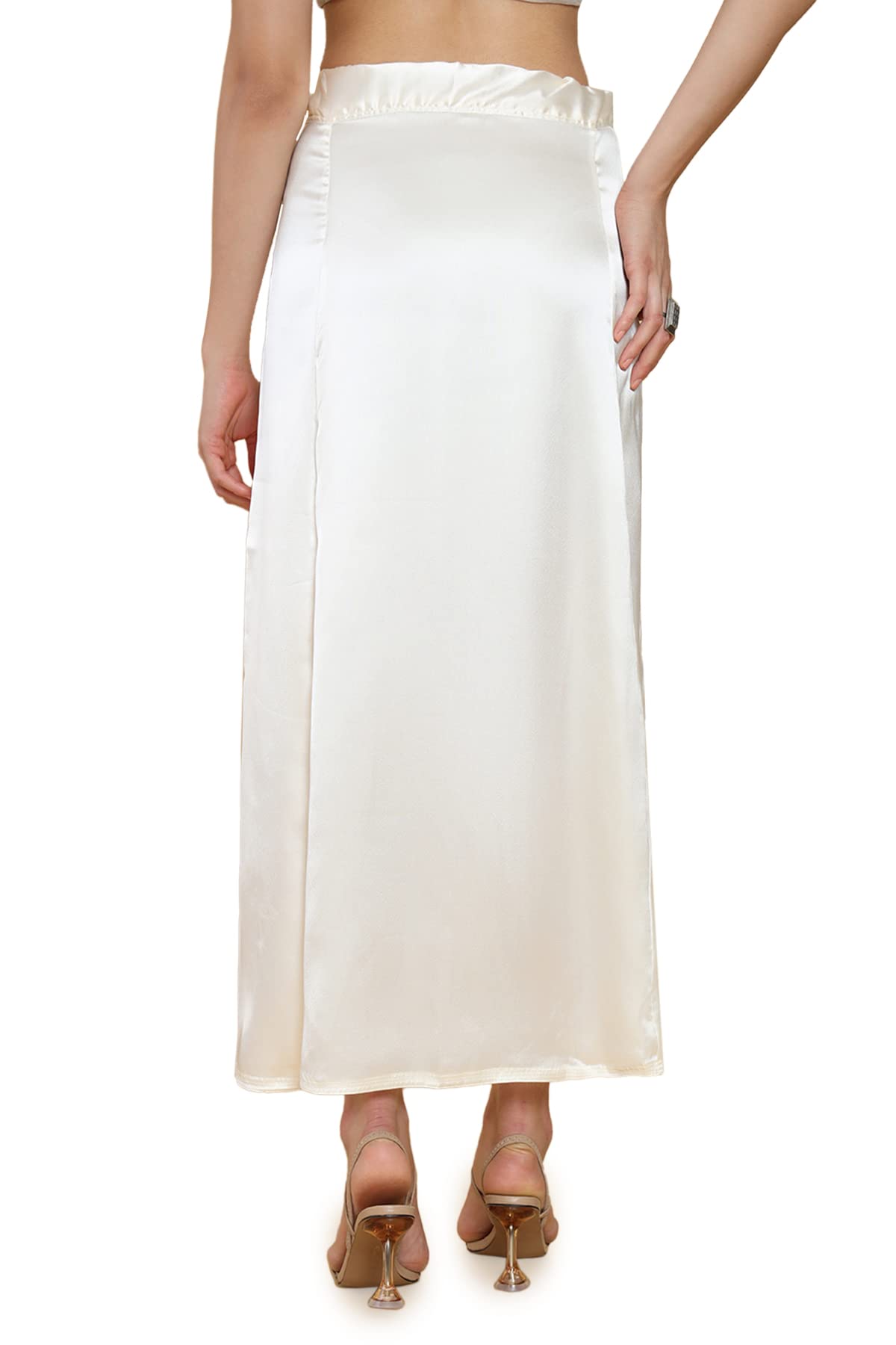 Soch Women Off White Satin Solid Petticoat