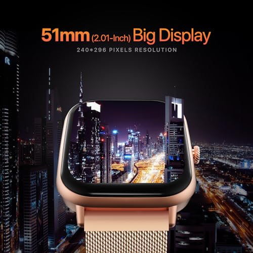 Fire-Boltt Ninja Call Pro Max Ultra Bluetooth Calling Smart Watch, 2.01" HD Display, 120+ Sports Modes, Health Suite, AI Voice Assistance, SpO2 Smartwatch for Men & Women - Gold Link