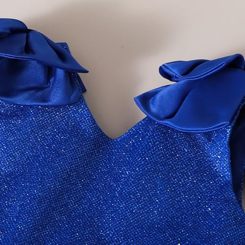 Hopscotch Girls Navy Sleeveless Oversized Bow Sparkle Party Dress for Age (18-24 Months)