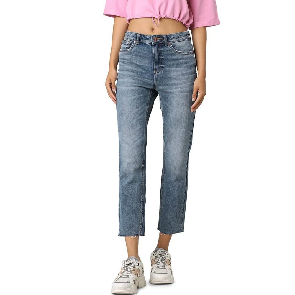 ONLY Women's Regular Jeans (15191033-Medium Blue Denim_Medium 27/32)
