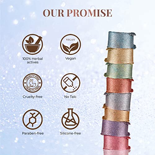 Just herbs 8 in 1 Herbal Metallic-shimmer finish, Long Lasting & Ultra Smooth Eye Shadow Lidsticks with Kumkumadi - 12gm (Infinity & Beyond)