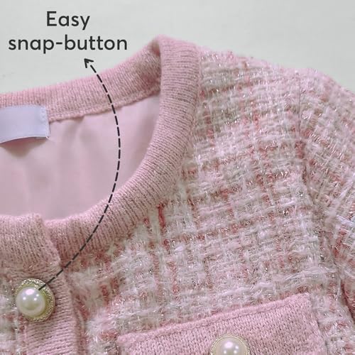 Hopscotch Textured Tweed Dress Onesie (0-3 Months)