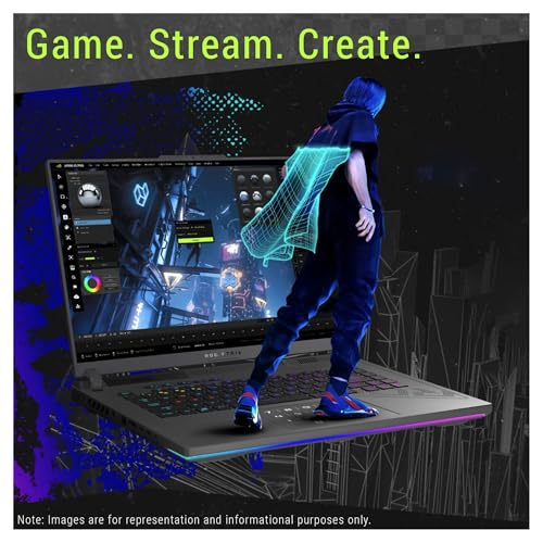 ASUS ROG Strix G16 Gaming Laptop, AMD Ryzen 9-9955HX, 64 GB DDR5 RAM, 4 TB PCIe SSD, 16" 2.5K (2560x1600) Display, Nvidia G-Force RTX 5070Ti, Backlit Chiclet Keyboard RGB, W11 Pro, Eclipse Gray