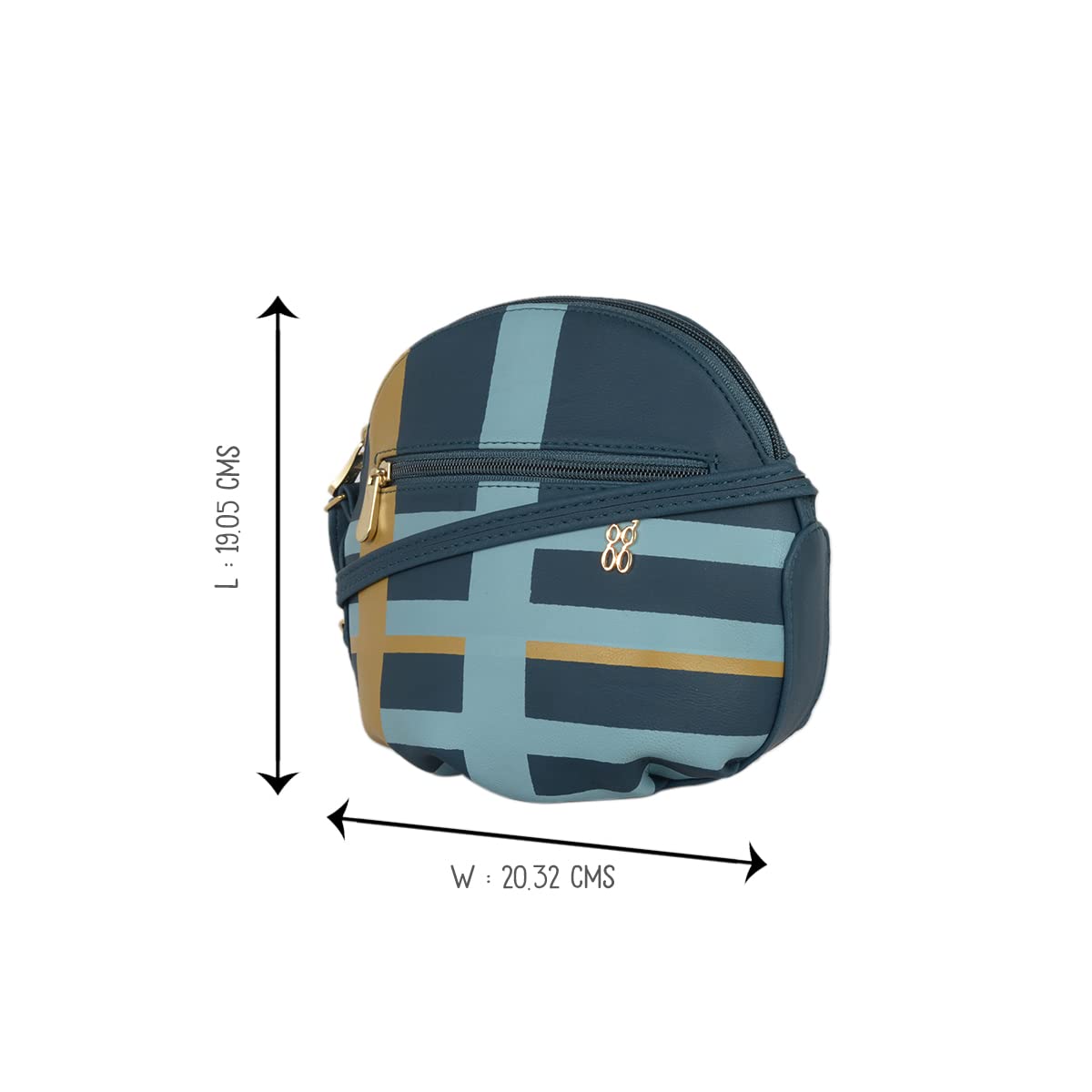 Baggit Women Blue Bowling Sling Bag Large Size | Ladies Stylish Casual Cross Body Purse Handbag