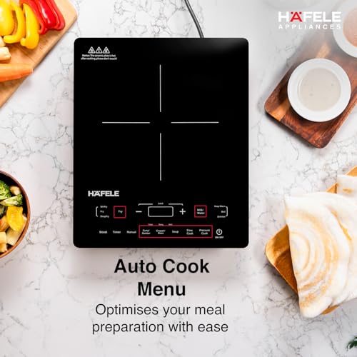 Hafele Magnechef Induction Cooktop |2100W High Power | Ceramic Glass Plate | Auto Cook Menus | Intuitive Touch Control | 2 Year Warranty | Black