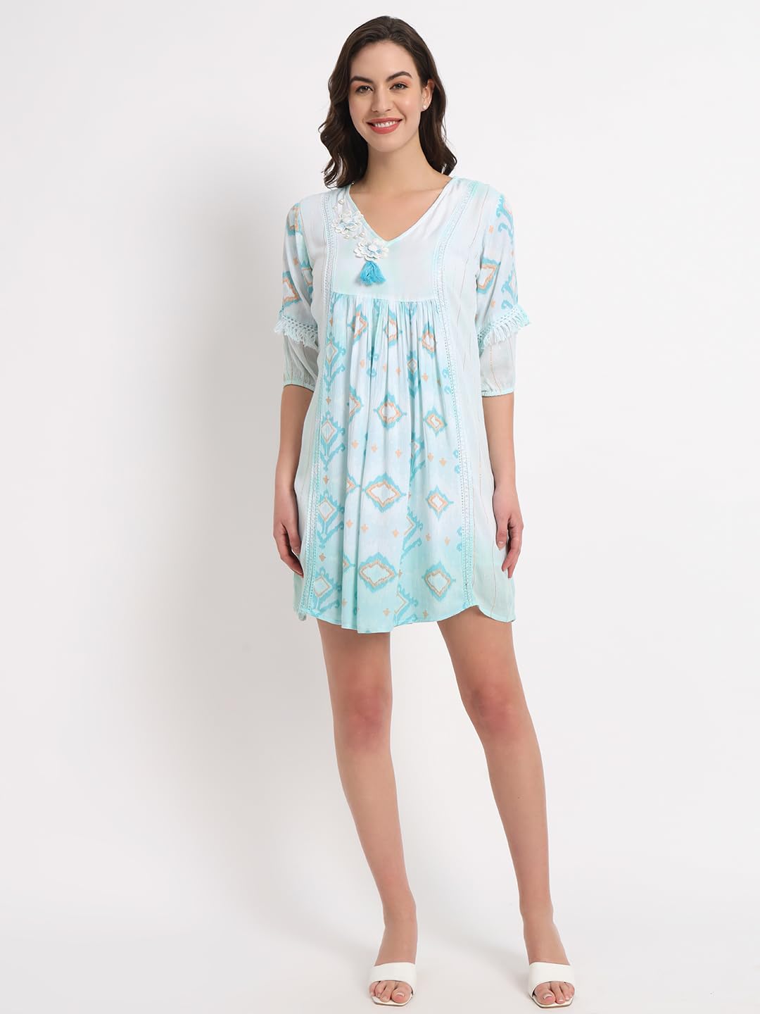 veldress21 Women Dress Short Stylish Beachwear Casual Summer Dress Trendy Collage Regular,Office Collage Wear Multicolor for Girls (S)