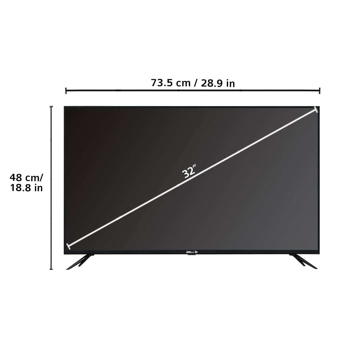 IBELL 80cm (32 inches) Smart LED TV - HD Ready, Android 9.0, Smart Features, Crisp Display, Sleek Design (LES325SE, Black)