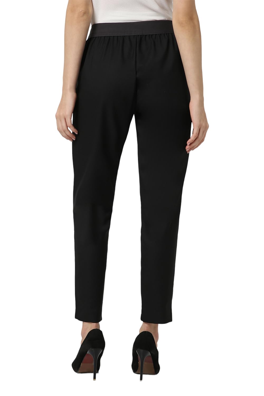 Van Heusen Women's Regular Casual Pants (VWTFCRGBO09178_Black