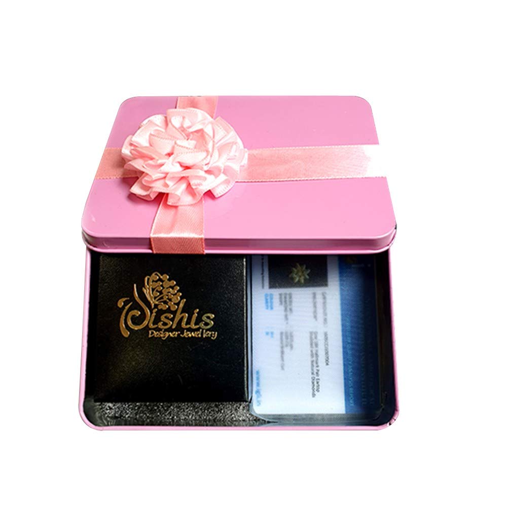 DISHIS 18K Yellow Gold Diamond Earring for Women