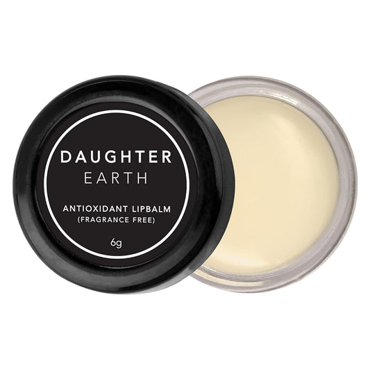 DAUGHTER EARTH Antioxidant Lip Balm | Vegan and Beeswax Free | Lip Care For Dry Chapped & Pigmented Lips | Fragrance Free Hydrating Natural Lip Mask | Soft Pink Moisturized Lips | 6 gm