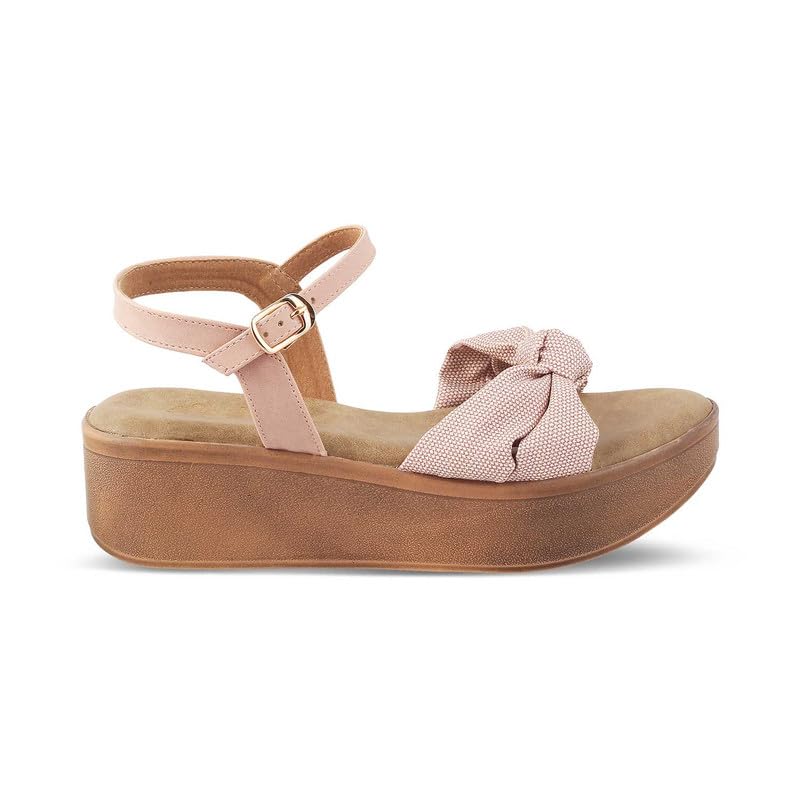 tresmode Brera Pink Women's Platform Wedge Sandals Elevate Your Style Effortlessly!|| Size (EU-37/UK-4/US-6)