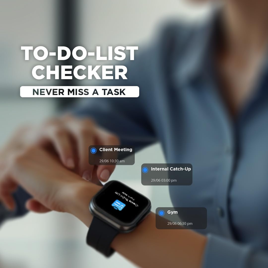 Fastrack VOX Neo Smart Watch with 1.91” Curved TFT Display, Rotary Crown, Offline Voice Commands,To-Do list, BT Calling, 24/7 Health Suite, SpO2, HRM, Sleep Tracking, IP68 Water Resistant - Delta Clay