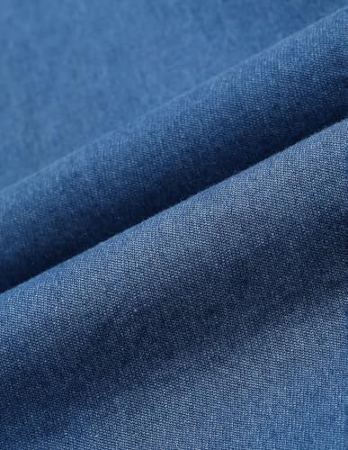 U.S. POLO ASSN. Embroidered Chambray Washed Dress (UWAW24DRS140_Blue_L)