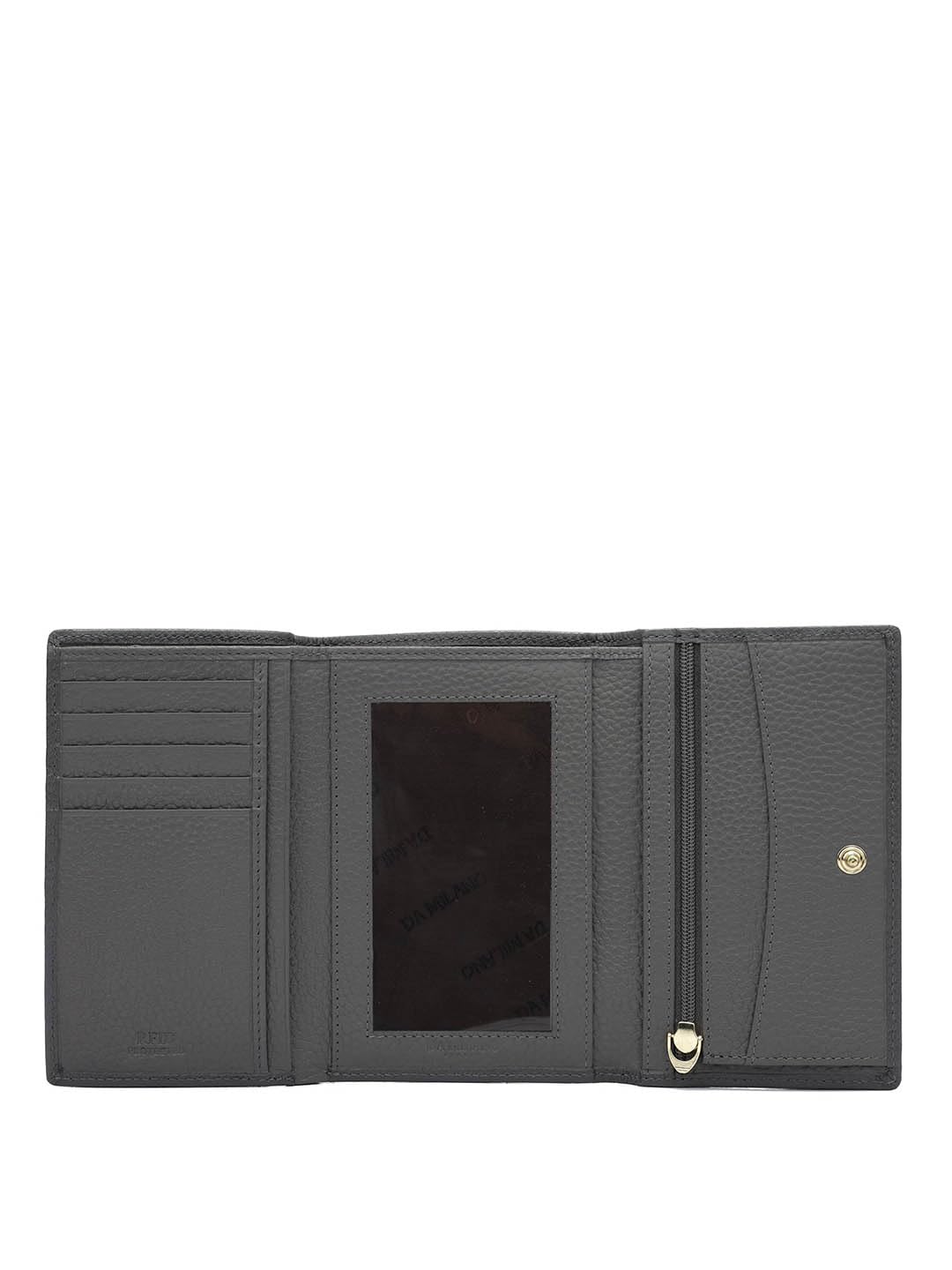 Da Milano Genuine Leather Grey Women Wallet (10328OL)