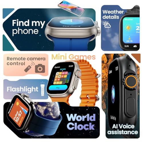 GOBOULT Newly Launched Crown Pro Smart Watch 2.01'' AMOLED, BT Calling, Working Crown, Zinc Alloy Frame, AI Voice Assistant, SpO2 Monitoring, 120+ Sports Mode (Blue)