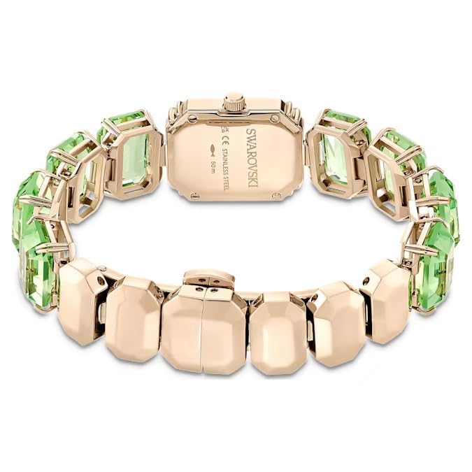 Swarovski Millenia Watch, Octagon Cut Bracelet, Green, Champagne Gold-Tone Finish