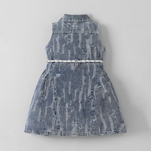 Hopscotch Girls Shirt Collared Denim Dress in Grey Color for Age (5-6 Years)