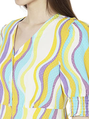 Vero Moda Women's Knee Length Polyester Shirt Light Blue Dress_X-Small