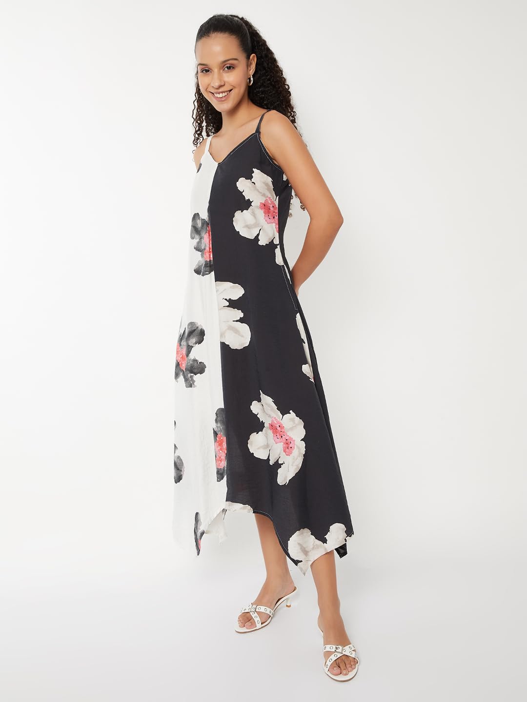 Max Women's Polyester A-Line Below The Knee Dress